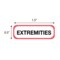 Nevs Position Labels - Extremities 1/2" x 1-1/2" White w/Red & Black XP-220 - alternate 2